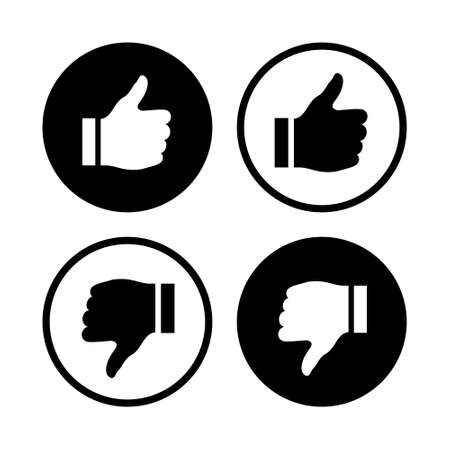 Black and white like and dislike iconのイラスト素材