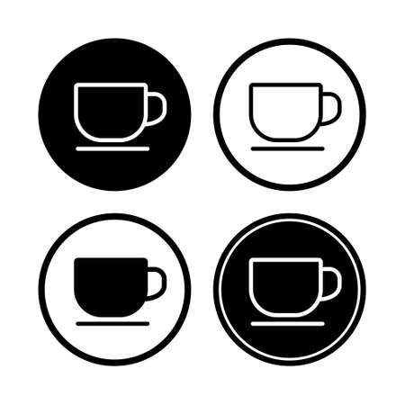 Black and white mug icon with circle styleのイラスト素材