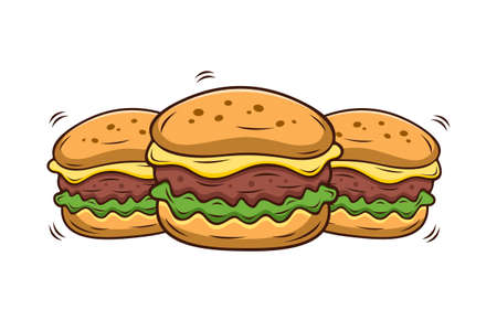 Burger vector illustration with white backgroundのイラスト素材
