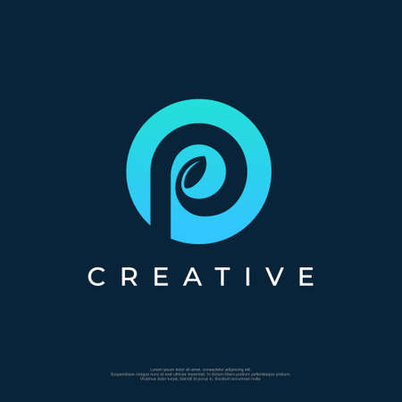 Letter P logo design template with natural styleのイラスト素材