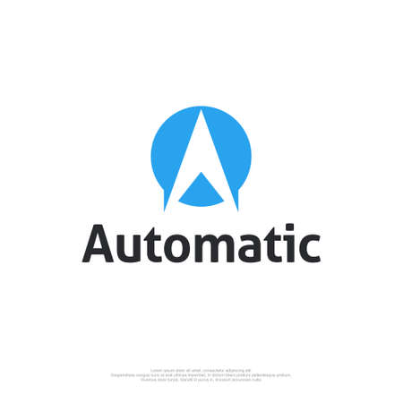 Letter A logo with a minimalist modern style forming an arrowheadのイラスト素材