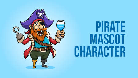 Pirate mascot character illustrationのイラスト素材