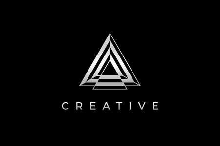 Triangle logo with silver color