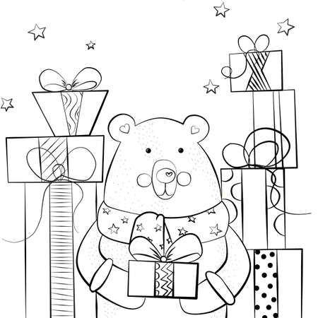 Hand drawing coloring for kids and adults. Beautiful drawings with patterns and small details. One of a series of coloring picturesの写真素材
