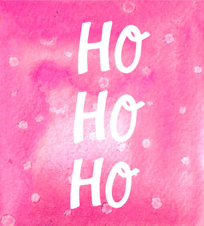 watercolor pink background with letter ho ho hoの写真素材
