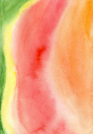 Watercolor summer background, imitation slice of papayaの写真素材