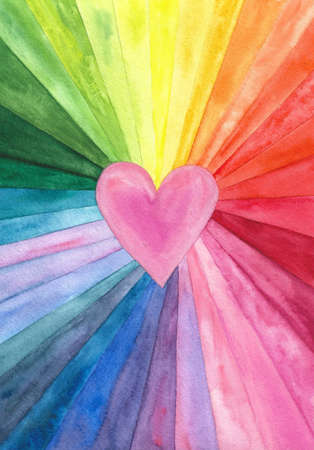 Watercolor colors of rainbow and LGBT communityの写真素材