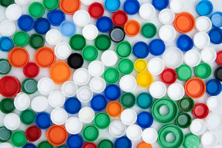 Recycling plastic cap bottle shoot in studioの写真素材