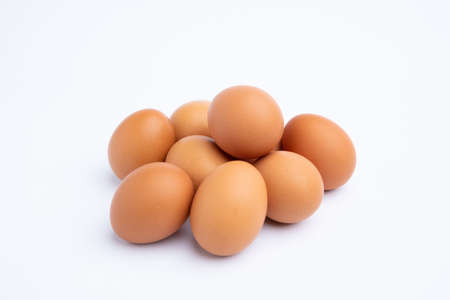 Eggs isolated on white backgroundの写真素材