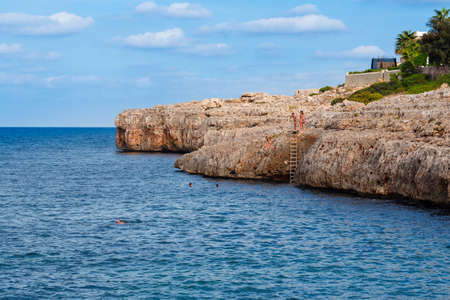 People Diving in the seaの写真素材