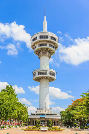 watch tower suphanburi thailand with blue skyのeditorial素材