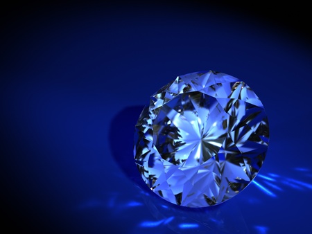 diamond on blue backgroundの写真素材