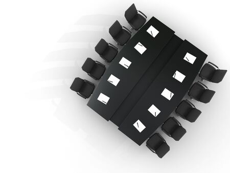 conference table top view isolated on white backgroundの写真素材