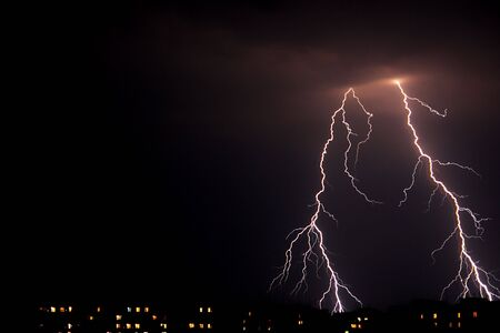 Lightning a thunder-storm,