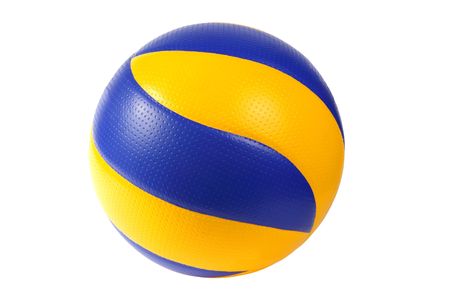 dark blue, yellow Volley-ball ball on a white background. (isolated)の写真素材