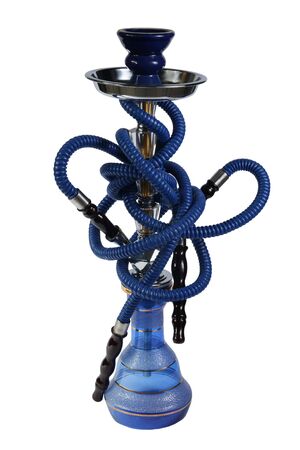 blue Hookah on a white background. (isolated),