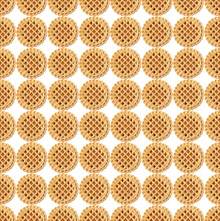 Shortbread with cream and peanut on a white backgroundの写真素材