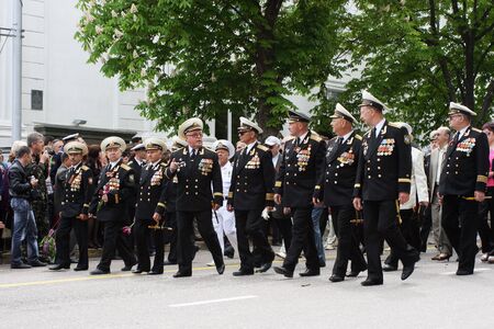 SEVASTOPOL, UKRAINE - MAY 9, 2010: Ceremonial parade at Sevastopol - dedicated to the 65th...