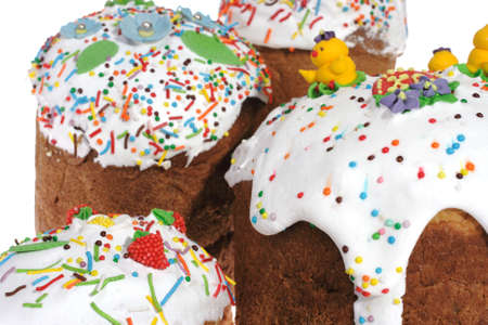 Russian Easter cake isolated on the white background
