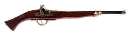Model of the old gun on the white background, souvenirの写真素材