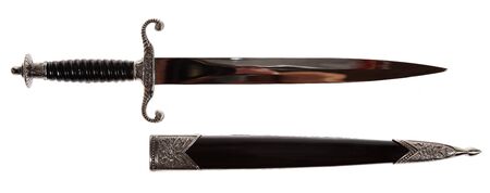 Model of the old dagger with a white background, souvenirの写真素材