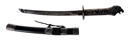 Model of the old dagger with a white background, souvenirの写真素材