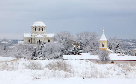 Cathedral in winter, St. Vladimirの写真素材