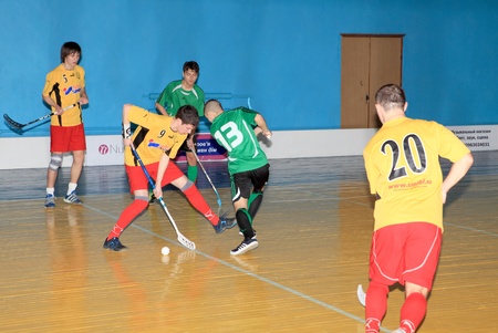 MAKEEVKA, DONETSK REGION, UKRAINE - FEBRUARY 18: Floorball Championship of Ukraine 2011-2012....