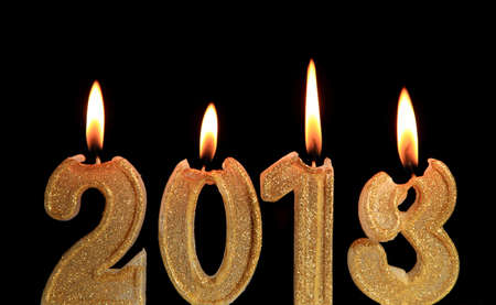 Happy New Year 2013, candles burningの写真素材