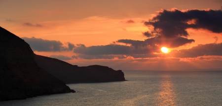 sunrise in the mountains  Mountain Meganom, Crimea, Ukraineの写真素材