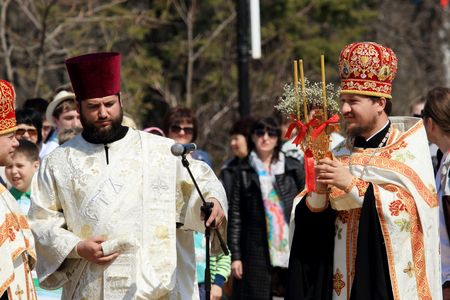 DONETSK - APRIL 13: Festival Easter red in Donetsk. April 13, 2015