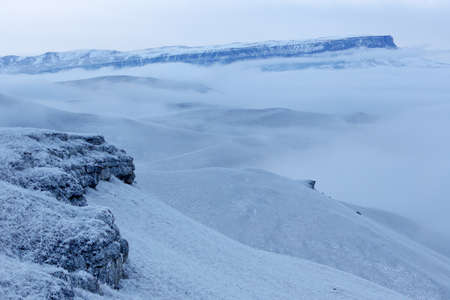 Movement of the clouds on the mountains, Northern Caucasus, Russia.の写真素材
