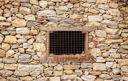 Texture of of the old wall of natural stone in Kathmandu, backgroundの写真素材