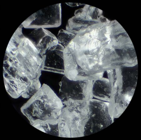 sugar crystals in microscopeの写真素材