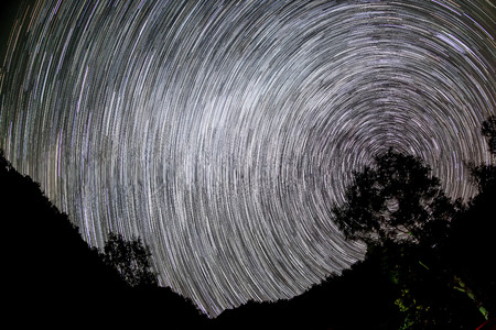 Starry Night over the lake Baikal, Republic of Buryatia, Russia.