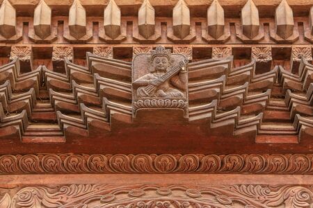 Old Nepalese wood carving, background. Nepal.の写真素材