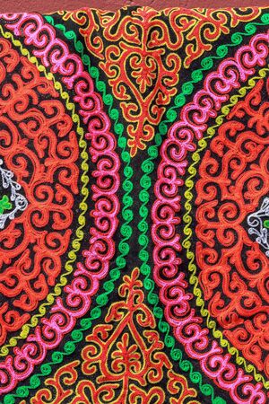 Texture of Nepalese national fabric, backgroundの写真素材