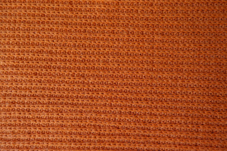 Bright orange handmade rib knit fabric