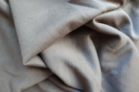 Crumpled thin simple light grey jersey fabric