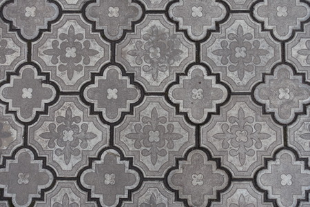 Top view of gray concrete pavement blocksの写真素材