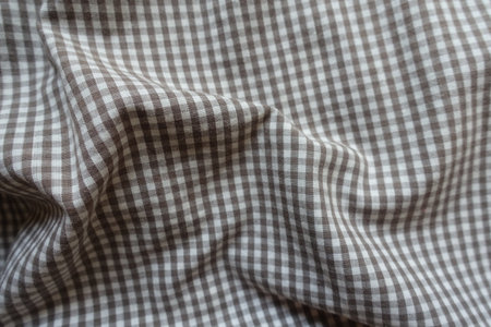 Simple cotton fabric with gingham pattern