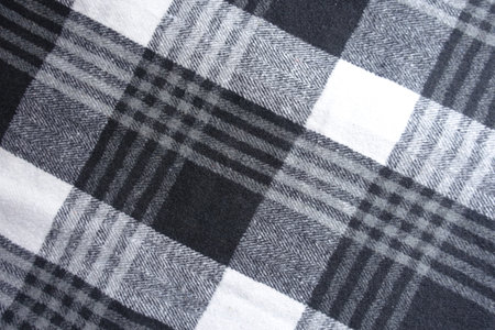 black and white cotton flannel fabric from above
