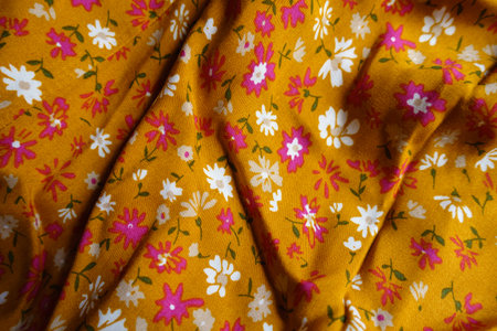 Backdrop - draped mustard yellow, white and pink fabric