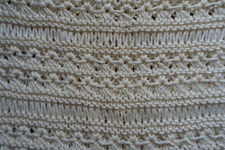 Background - light beige handmade crochet lacy fabric