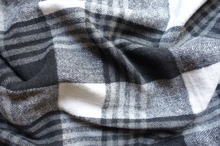 Black and white checkered cotton flannel fabric