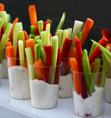 Vegetable Snacks in Yoghurtの写真素材