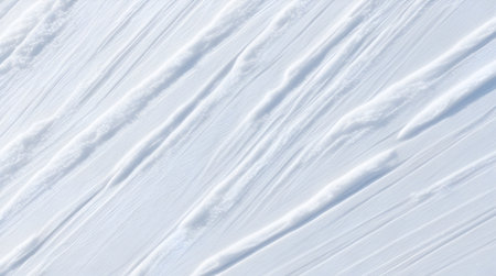Ski tracks on the snow as a background. Top view.の素材