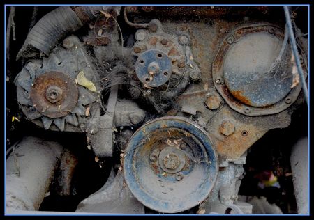 old, forgotten rusty engine