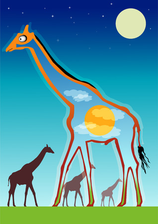 abstract illustration of a giraffeのイラスト素材