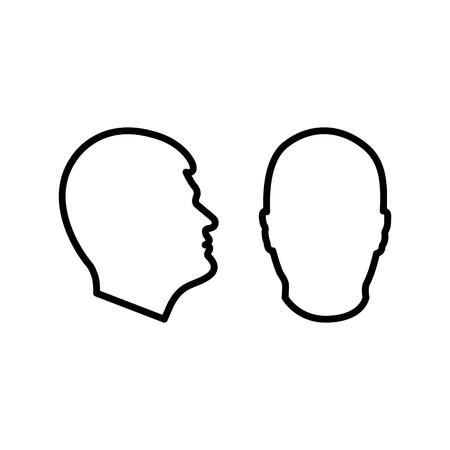 Human head linear vector iconのイラスト素材